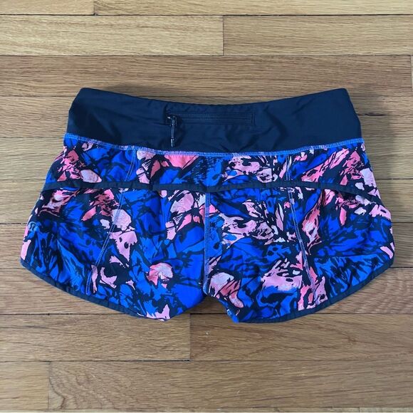 Lululemon Orange Blue Paint Storm Harbor Lightweight Gym Run Workout Shorts 4 - Picture 8 of 15